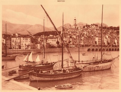 Der Hafen und die Altstadt, Menton, 1930 von Unbekannt