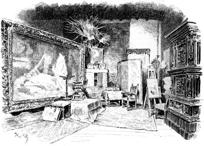 Das Atelier von Karl von Piloty, um 1880-1882 von Unbekannt