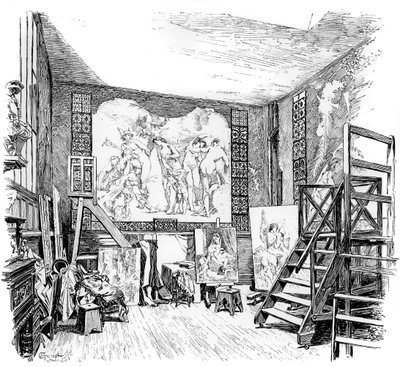 Das Atelier von Paul-Jacques-Aimé Baudry, ca. 1880-1882 von Unbekannt