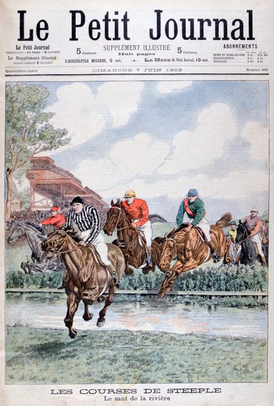 Der Wassergraben beim Hindernisrennen, Auteuil von Unbekannt