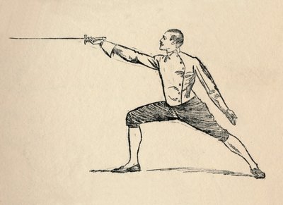 Dritte Position - Fechten, 1912 von Unbekannt
