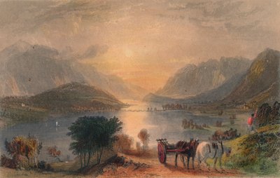 Thirlmere & Helvellen &c. vom Raven Crag, um 1830 von Unbekannt