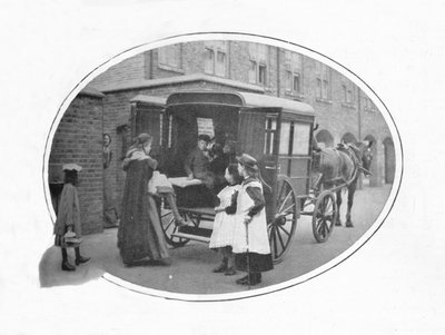 Zur Schule mit dem Krankenwagen, London, ca. 1903 von Unbekannt