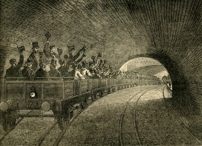 Probefahrt auf der U-Bahn, 1863, ca. 1876 von Unbekannt