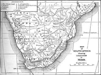 Stammeskarte von Südafrika, ca. 1880 von Unbekannt