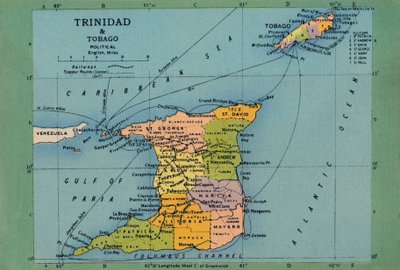 Karte von Trinidad & Tobago von Unbekannt