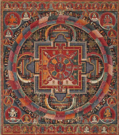 Dreiundzwanzig Gottheiten Nairatma Mandala, um 1375 von Unbekannt