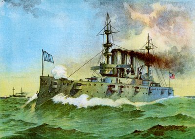 USS New York, amerikanischer Panzerkreuzer, 1898 von Unbekannt