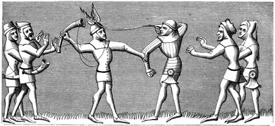Falknerei-Knaben, 14. Jahrhundert, 1849 von Unbekannt