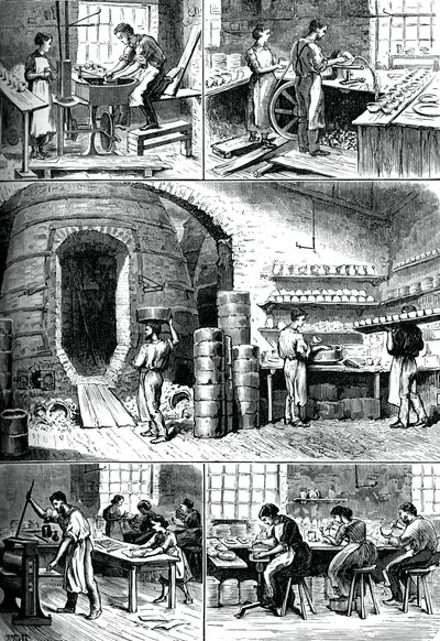 Verschiedene Töpferprozesse, ca. 1880 von Unbekannt