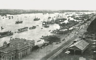 Blick von der Hooghly-Brücke, Kalkutta, Indien von Unbekannt