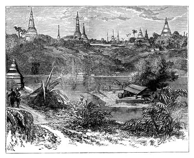 Ansicht in der Nähe von Rangoon, Burma, um 1888 von Unbekannt