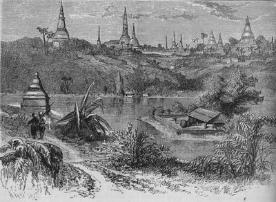 Ansicht in der Nähe von Rangoon, ca. 1880 von Unbekannt