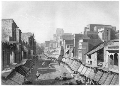 Blick auf die Hauptstraße, Agra, ca. 1860 von Unbekannt