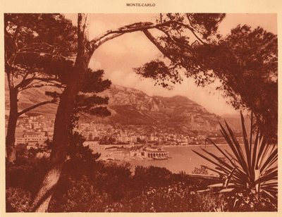 Ansicht von Monte-Carlo von Monaco aus, 1930 von Unbekannt