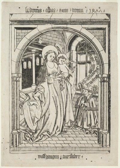 Maria mit Kind, Abt Ludwig kniend, 1400er Jahre von Unbekannt