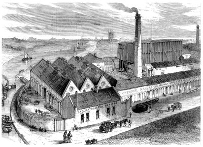 Webbs chemische Fabrik, Diglis, Worcestershire, 1869 von Unbekannt