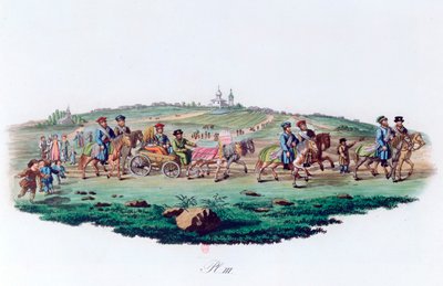 Hochzeitsprozession, Russland, 1820 von Unbekannt