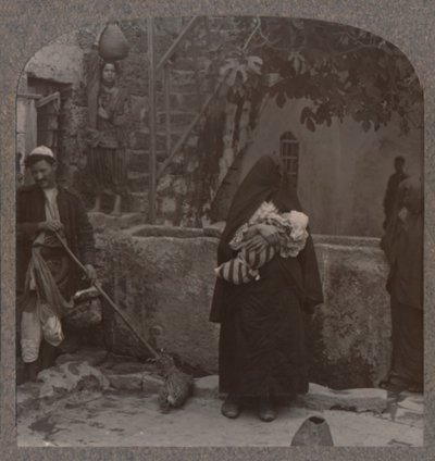 Brunnen bei Peters Haus, Jaffa, um 1900 von Unbekannt