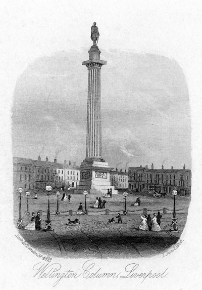 Wellington-Säule, Liverpool, 1864 von Unbekannt