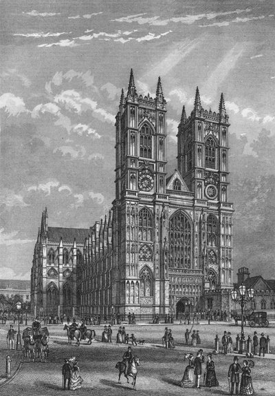 Westfassade der Westminster Abbey, London, ca. 1860-1878 von Unbekannt