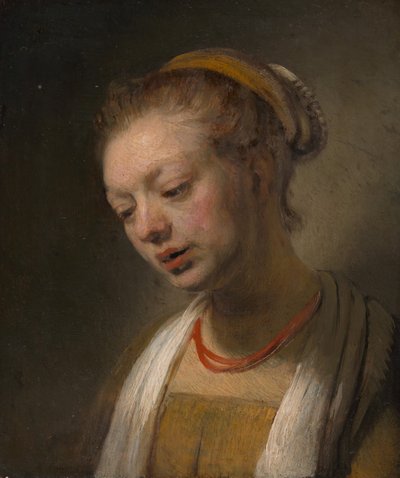 Junge Frau mit roter Halskette, ca. 1645 von Unbekannt