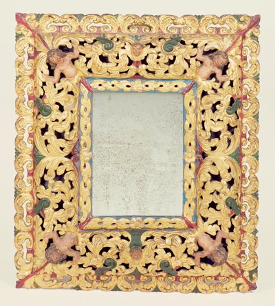 Charles II geschnitzter und bemalter Spiegel von Unbekannt Unbekannt