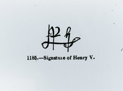 Unterschrift von Heinrich V (1387-1422) von Unbekannt Unbekannt