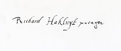 Unterschrift von Richard Hakluyt (um 1552-1616) von Unbekannt Unbekannt