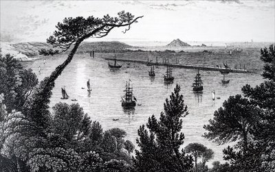 Ein Blick auf den Hafen von Plymouth von Unbekannt