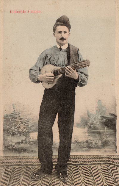 Katalanischer Gitarrist, um 1910 (Postkarte) von Unbekannter Künstler