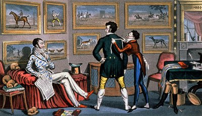 Englische Dandys beim Schneider von Unbekannter Künstler