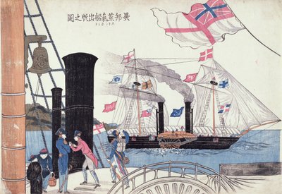 Ausländische Dampfschiffe, Nagasaki, Japanisch von Unbekannter Künstler