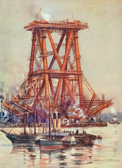 Forth Bridge, Schottland, im Bau. ca. 1880-1890 von Alec Hunter