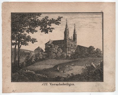 Vierzehn Heilige (Federlithografie, um 1830) von Unbekannter Künstler