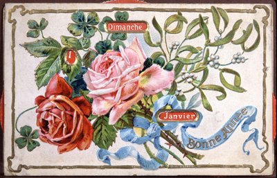 Glückliches Jahr Blumen von Unbekannter Künstler
