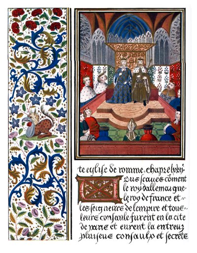 Illuminierte Seite von Wenzel und Karl VI. von Unbekannter Künstler