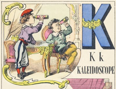 K: kaleidoscope - Spiele Alphabet, ca. 1890 von Unbekannt