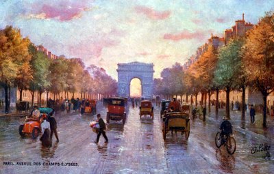 Les Champs-Élysées, Paris, ca. 1900 von Unbekannter Künstler