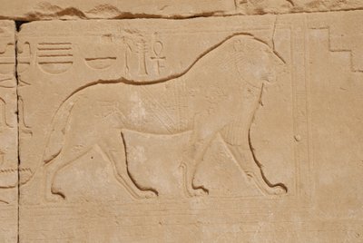 Löwenskulptur, Karnak, Luxor, Ägypten von Unbekannt