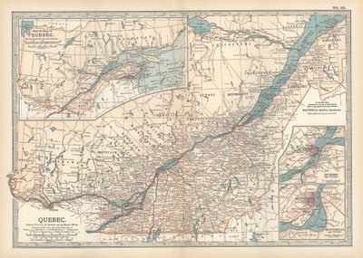 Karte von Quebec, Kanada, ca. 1900 von Unbekannter Künstler