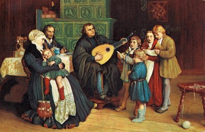 Martin Luther mit seiner von Unbekannter Künstler