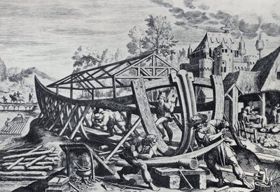 Noah baut die Arche von Unbekannter Künstler