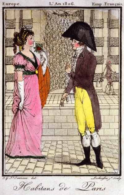 Einwohner von Paris im Jahr 1806. 1810 (Gravur) von Unbekannter Künstler