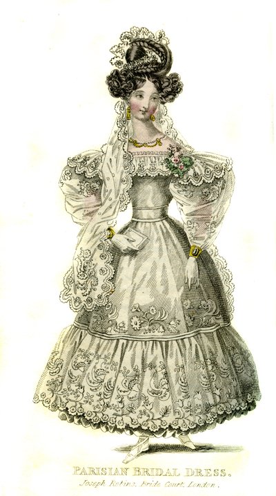 Pariser Brautkleid aus dem Jahr 1830 von Unbekannter Künstler