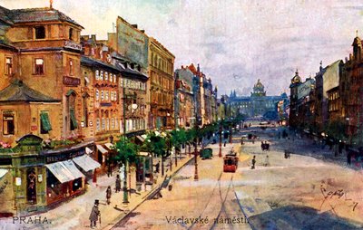 Prag: Wenzelsplatz (Vaclavske namesti) von Unbekannter Künstler