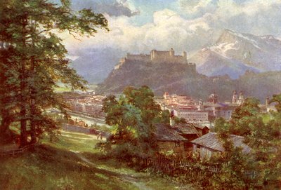 Salzburg - Blick vom Kapuzinerberg, Österreich von Unbekannter Künstler
