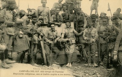 Spanische Regulares um eine erbeutete Berberkanone von Unbekannter Künstler