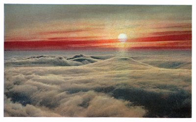 Sonnenaufgang über den Wolken, ca. 1930 von Unbekannter Künstler