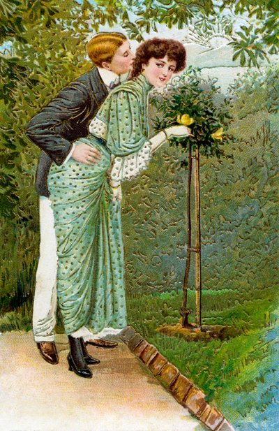 Süße Rose - Paar im Garten von Unbekannter Künstler